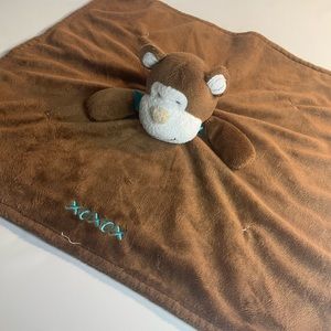 Honey Bunny Security Blanket Infant Lovey Brown Monkey Plush
